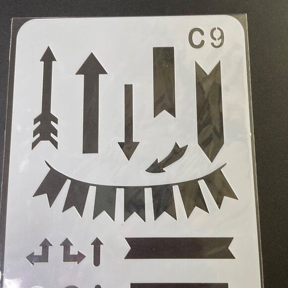 Reusable Art Planner Stencil Arrows Flags Banners Flow Chart Arrows u Mixed Medi - Picture 2 of 3
